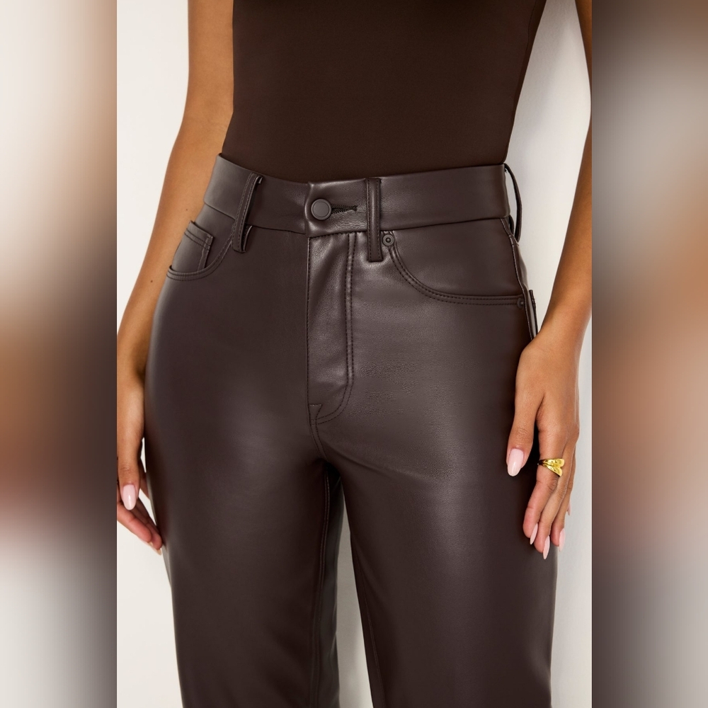 $198 Good American Good Icon Better Than Leather Pants - Picture 16 of 16